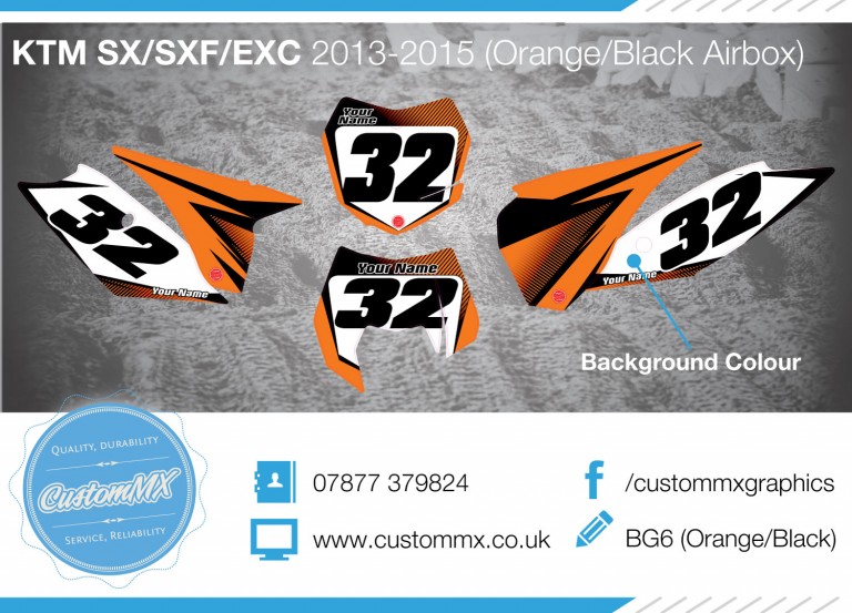 BG6 Series – KTM SX SXF EXC EXC-F Backgrounds Kit (with Airbox Decals ...