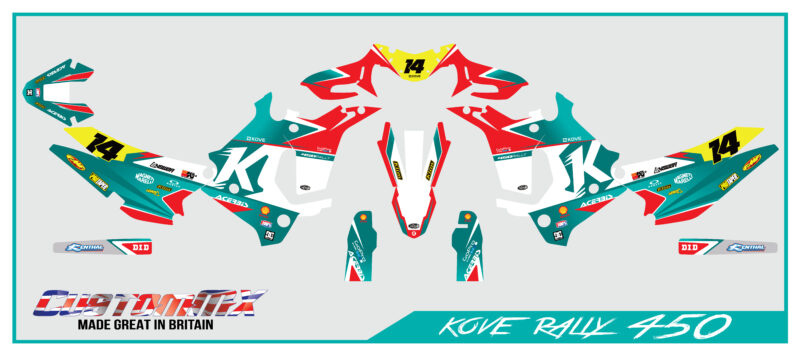 Kove 450 Rally Graphics - Style 1 (Teal)