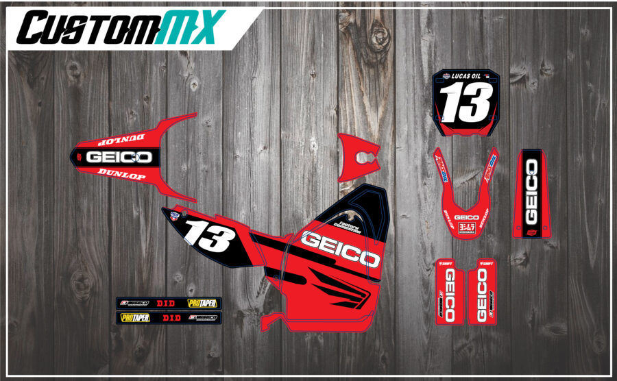 GEICO Series - OSET MX 10 GRAPHICS KIT DECALS STICKERS ELECTRIC BIKE MX 10