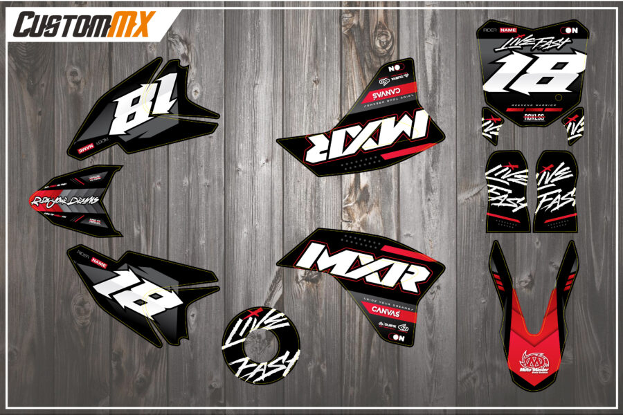 Aberdeen (Red) Series - Funbikes MXR Graphics Kit