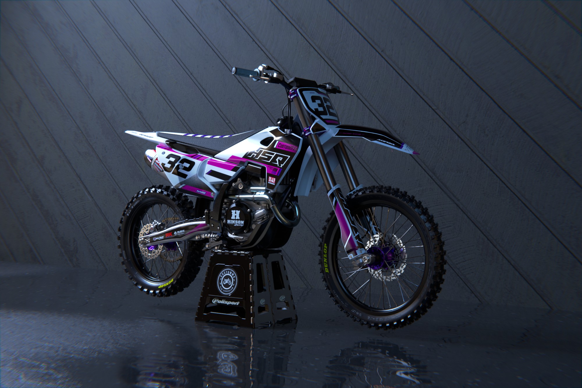 Grit (Pink) Series - Husqvarna TE / FC / FE / WR / CR / TC Full Graphics Kit - Image 2