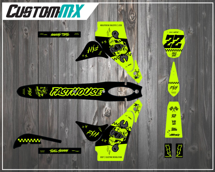 OSET 12.5 (CASABLANCA FLUORO) GRAPHICS KIT DECALS ELECTRIC BIKE
