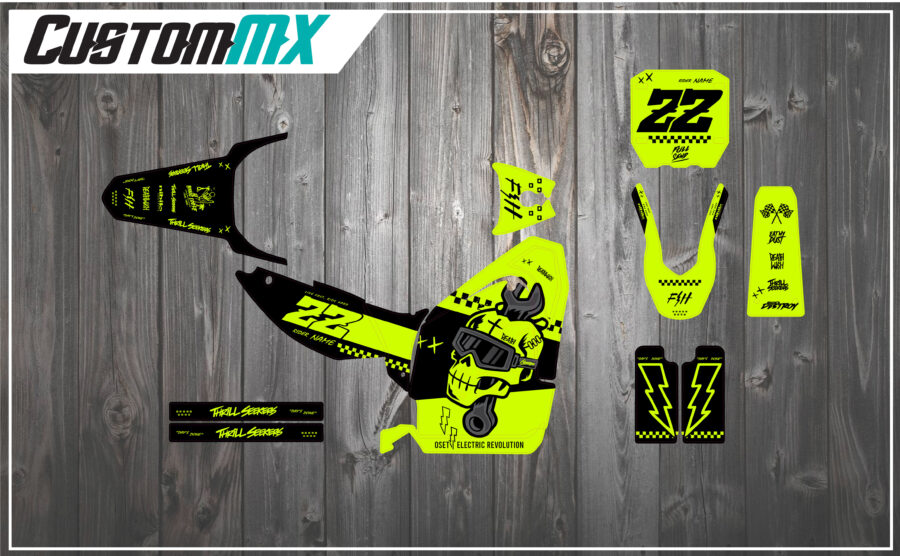 Cabalanca (FLUORO) Series - OSET MX 10 GRAPHICS KIT DECALS STICKERS ELECTRIC BIKE MX 10