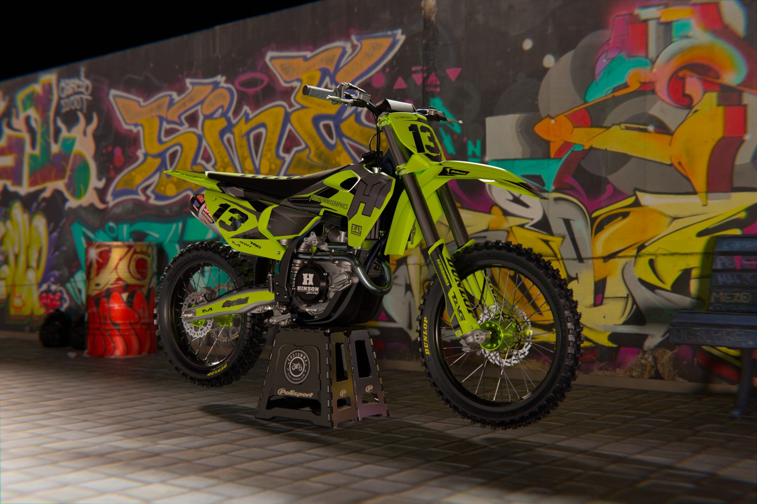 Sharp (Fluorescent Yellow) Series - Husqvarna TE / FC / FE / WR / CR / TC Full Graphics Kit - Image 2