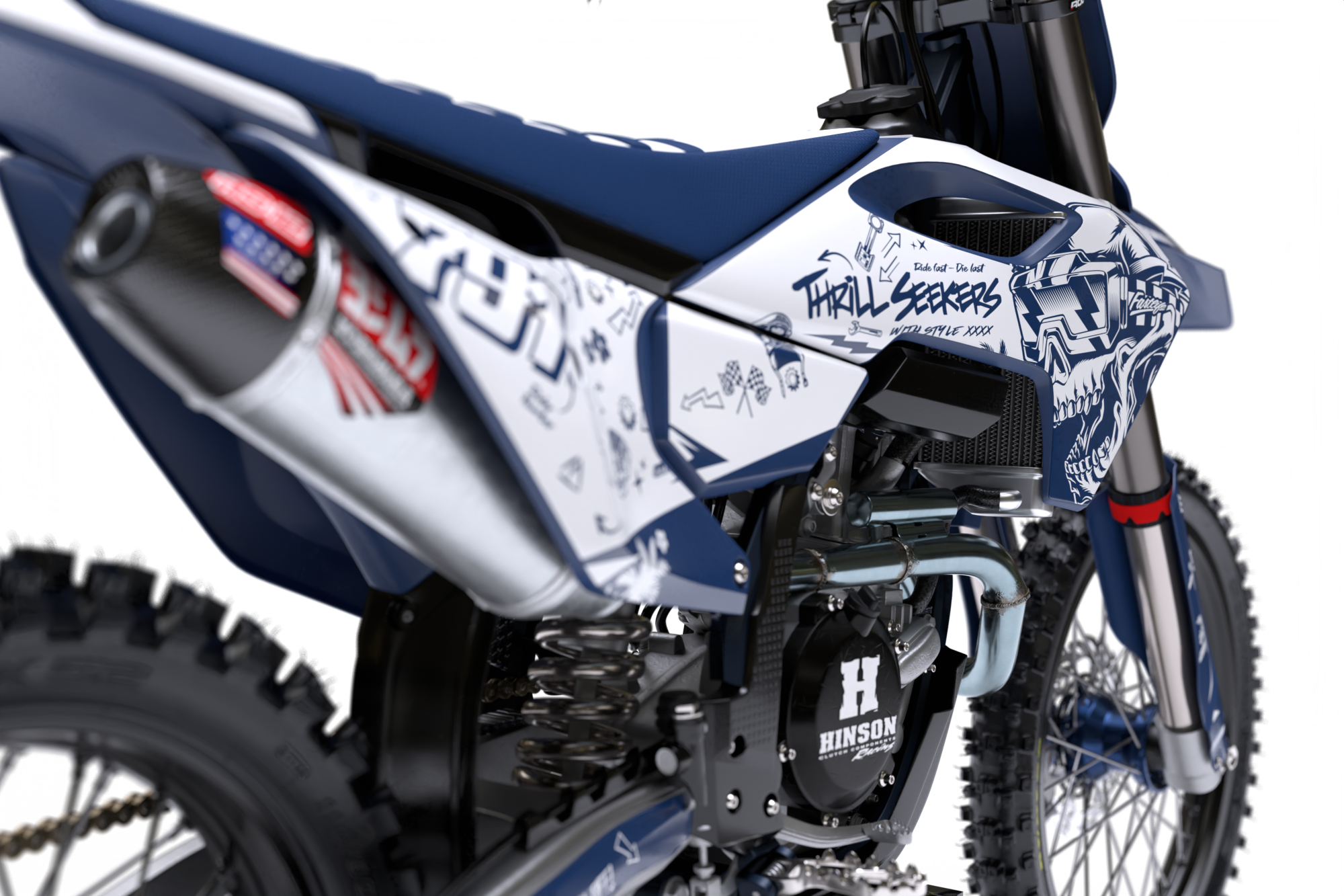 Austin (Blue) Series - Husqvarna TE / FC / FE / WR / CR / TC Full Graphics Kit - Image 6
