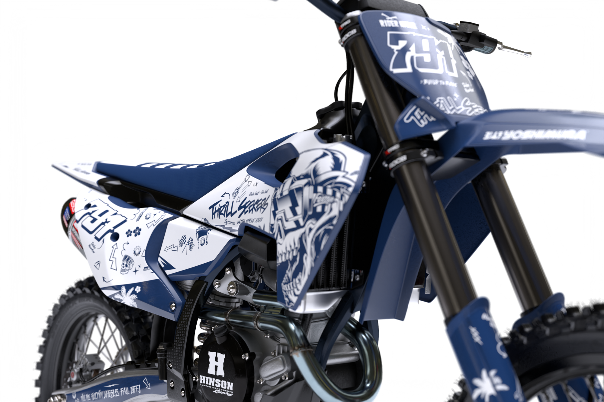 Austin (Blue) Series - Husqvarna TE / FC / FE / WR / CR / TC Full Graphics Kit - Image 7