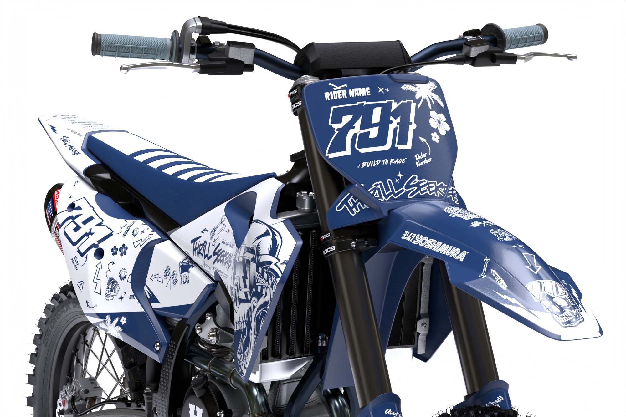 Austin (Blue) Series - Husqvarna TE / FC / FE / WR / CR / TC Full Graphics Kit - Image 4