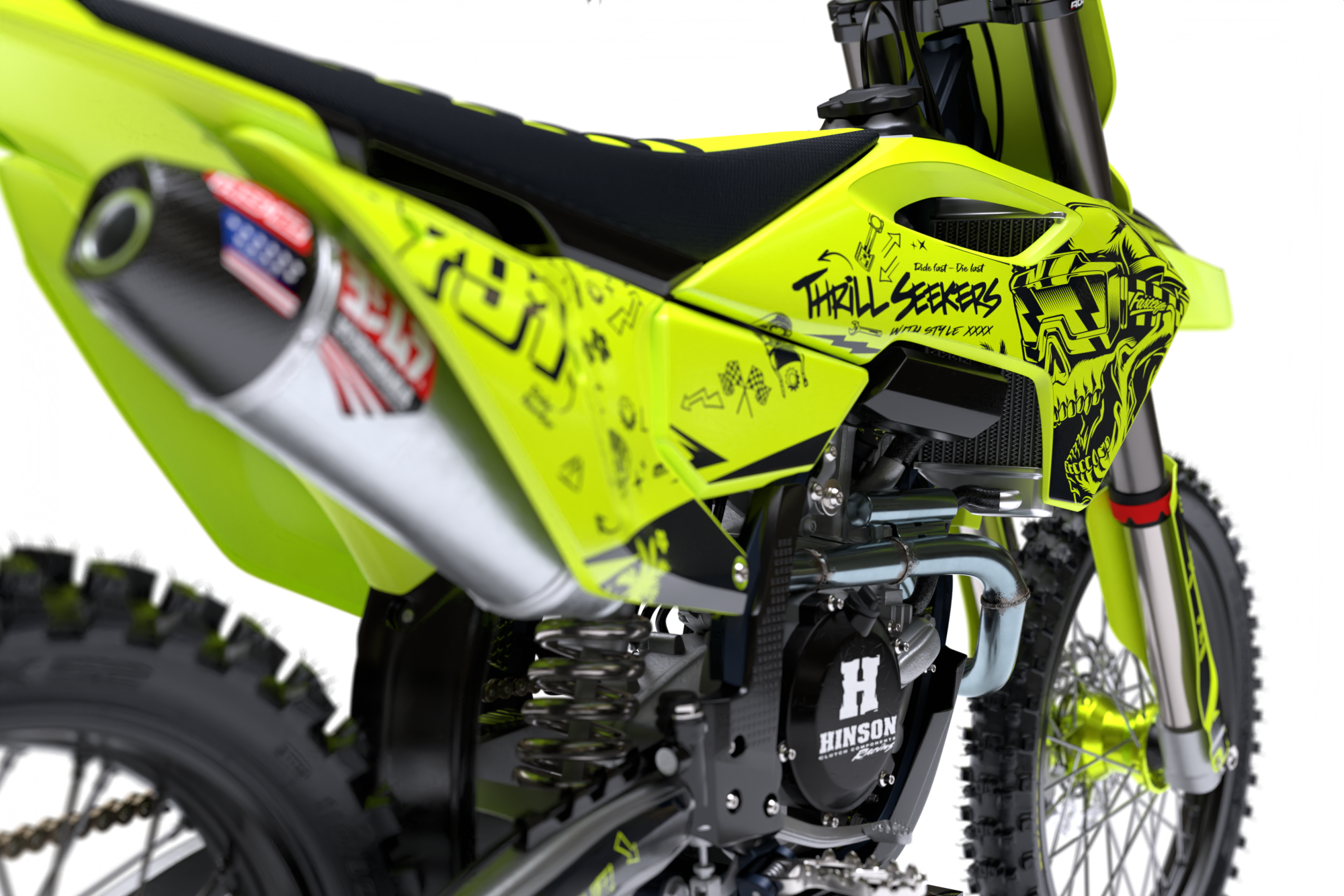 Austin (Fluorescent Yellow) Series - Husqvarna TE / FC / FE / WR / CR / TC Full Graphics Kit - Image 6
