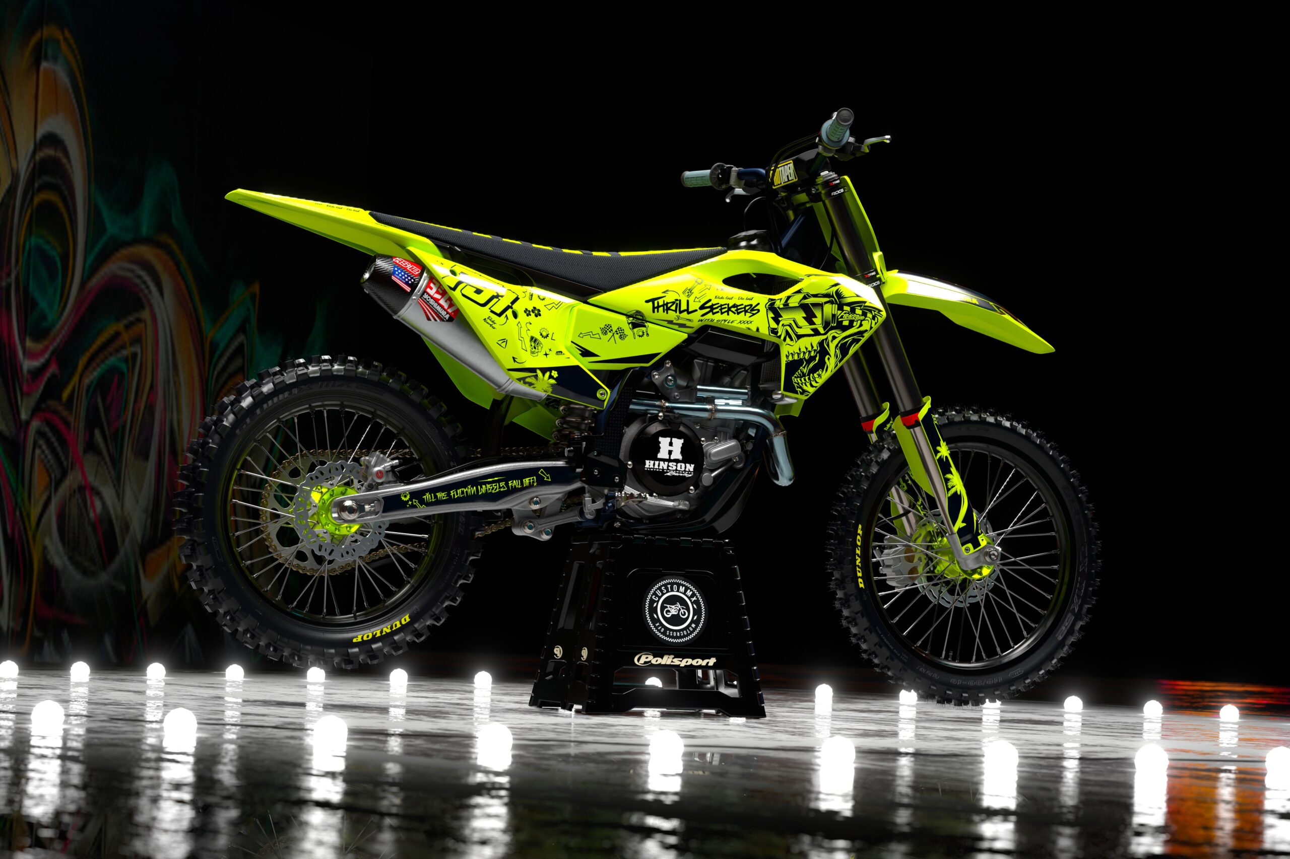 Austin (Fluorescent Yellow) Series - Husqvarna TE / FC / FE / WR / CR / TC Full Graphics Kit - Image 3