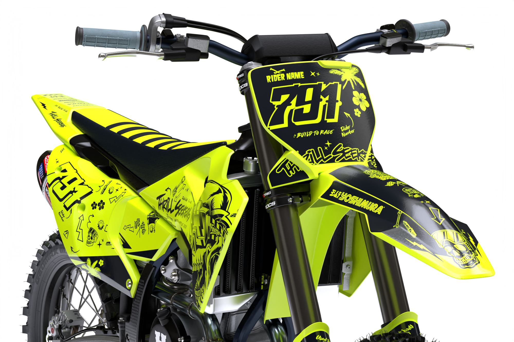 Austin (Fluorescent Yellow) Series - Husqvarna TE / FC / FE / WR / CR / TC Full Graphics Kit - Image 4