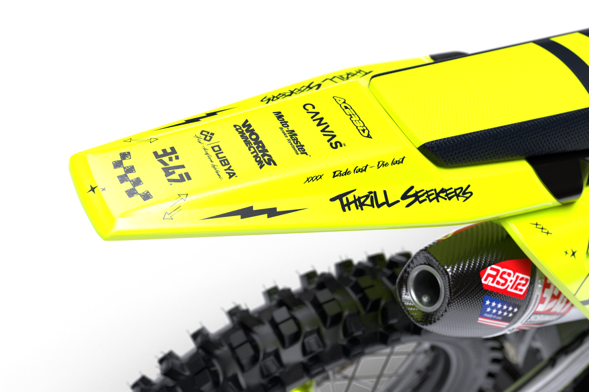 Austin (Fluorescent Yellow) Series - Husqvarna TE / FC / FE / WR / CR / TC Full Graphics Kit - Image 5