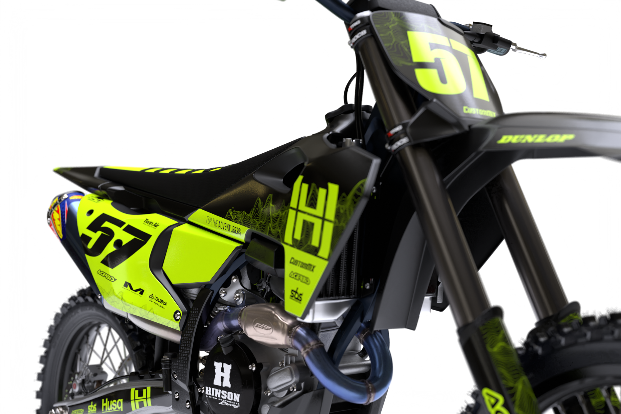 EnduroPro (Fluorescent Yellow) Series - Husqvarna TE / FC / FE / WR / CR / TC Full Graphics Kit - Image 6
