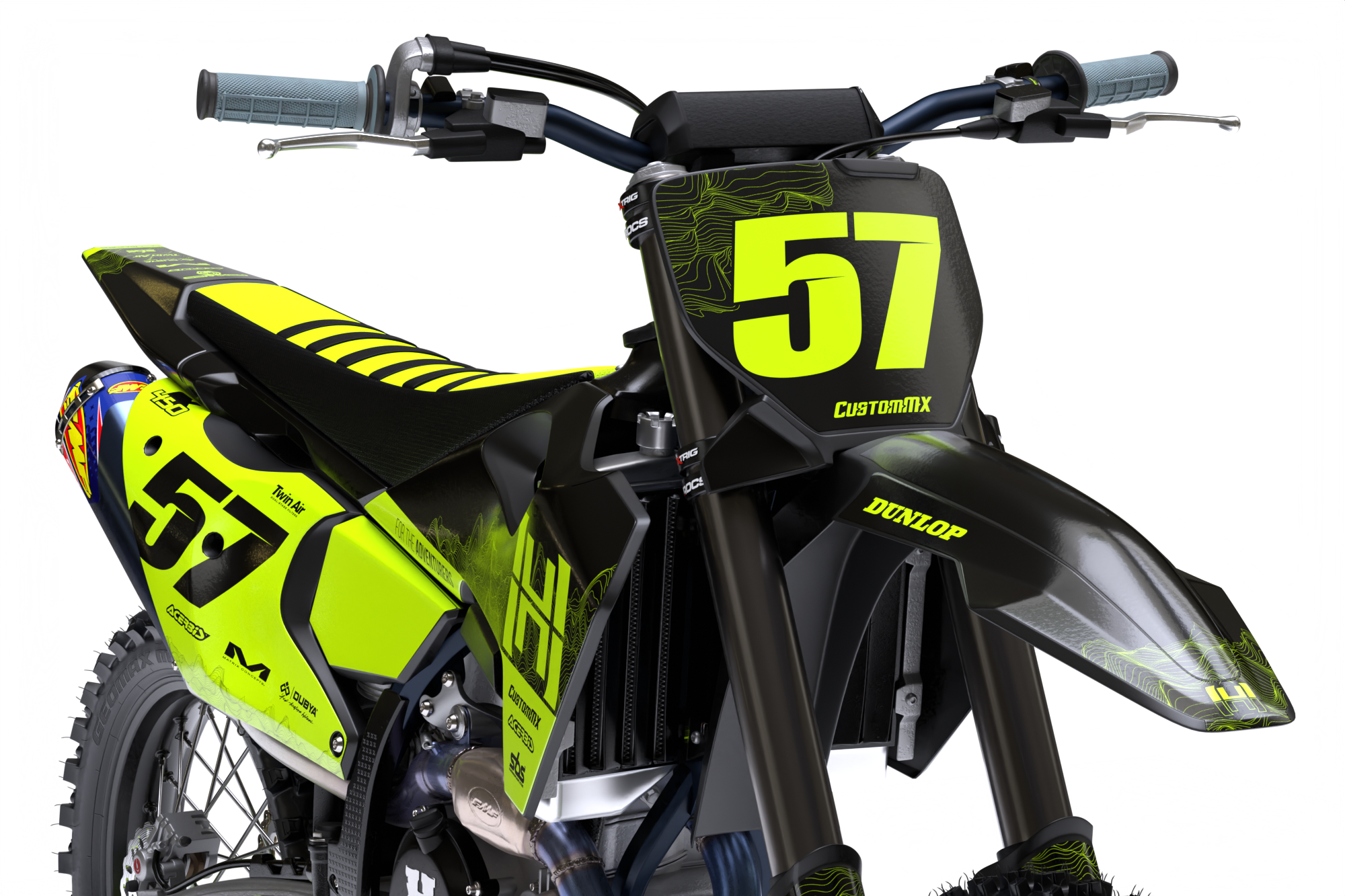 EnduroPro (Fluorescent Yellow) Series - Husqvarna TE / FC / FE / WR / CR / TC Full Graphics Kit - Image 3