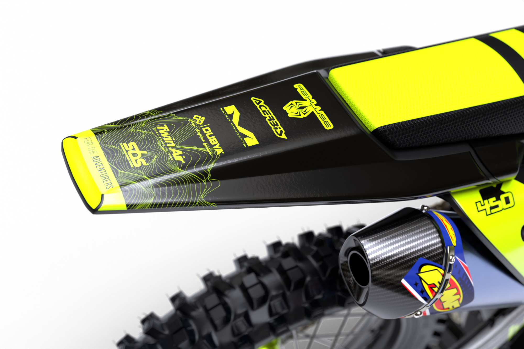 EnduroPro (Fluorescent Yellow) Series - Husqvarna TE / FC / FE / WR / CR / TC Full Graphics Kit - Image 4