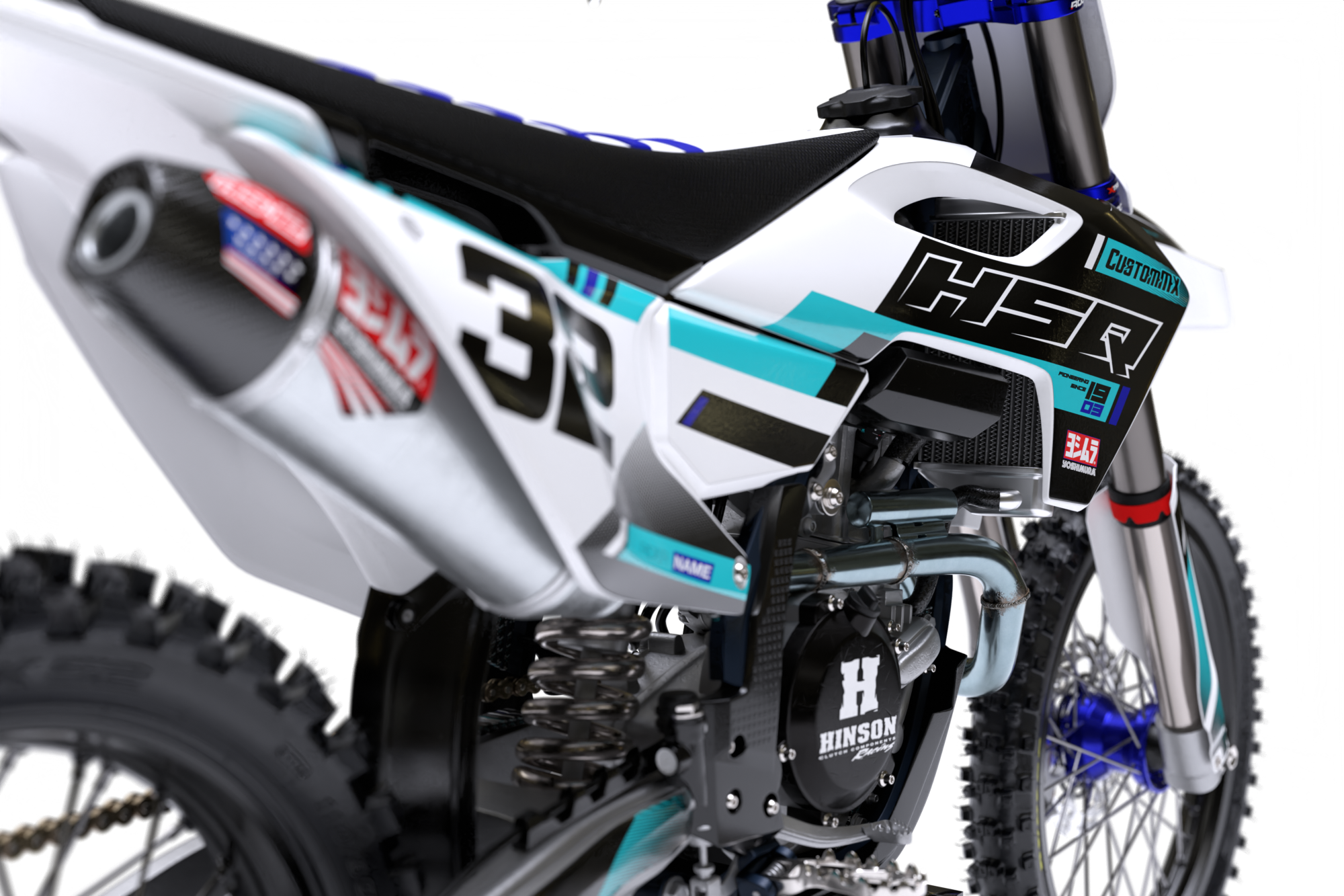 Grit (Cyan) Series - Husqvarna TE / FC / FE / WR / CR / TC Full Graphics Kit - Image 5