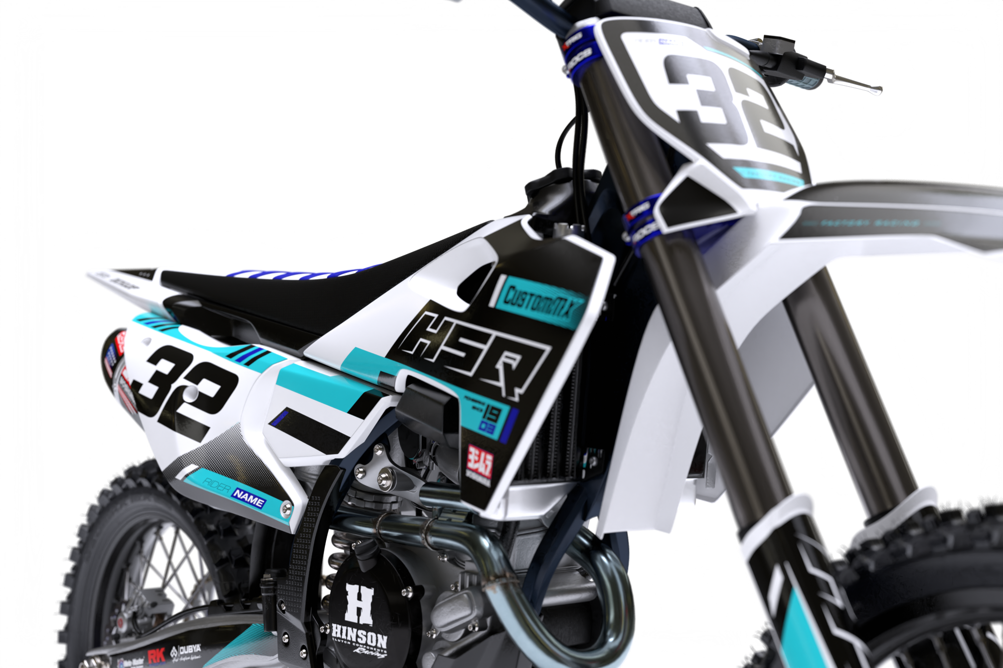 Grit (Cyan) Series - Husqvarna TE / FC / FE / WR / CR / TC Full Graphics Kit - Image 6