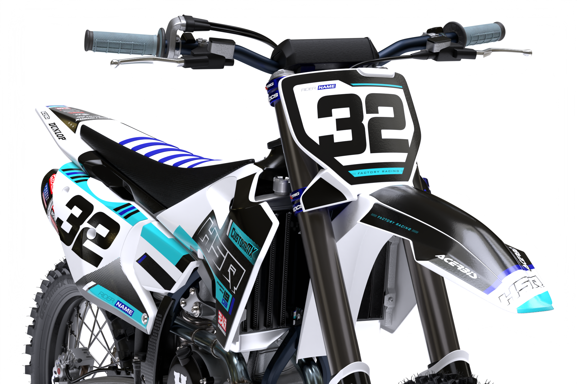 Grit (Cyan) Series - Husqvarna TE / FC / FE / WR / CR / TC Full Graphics Kit - Image 3