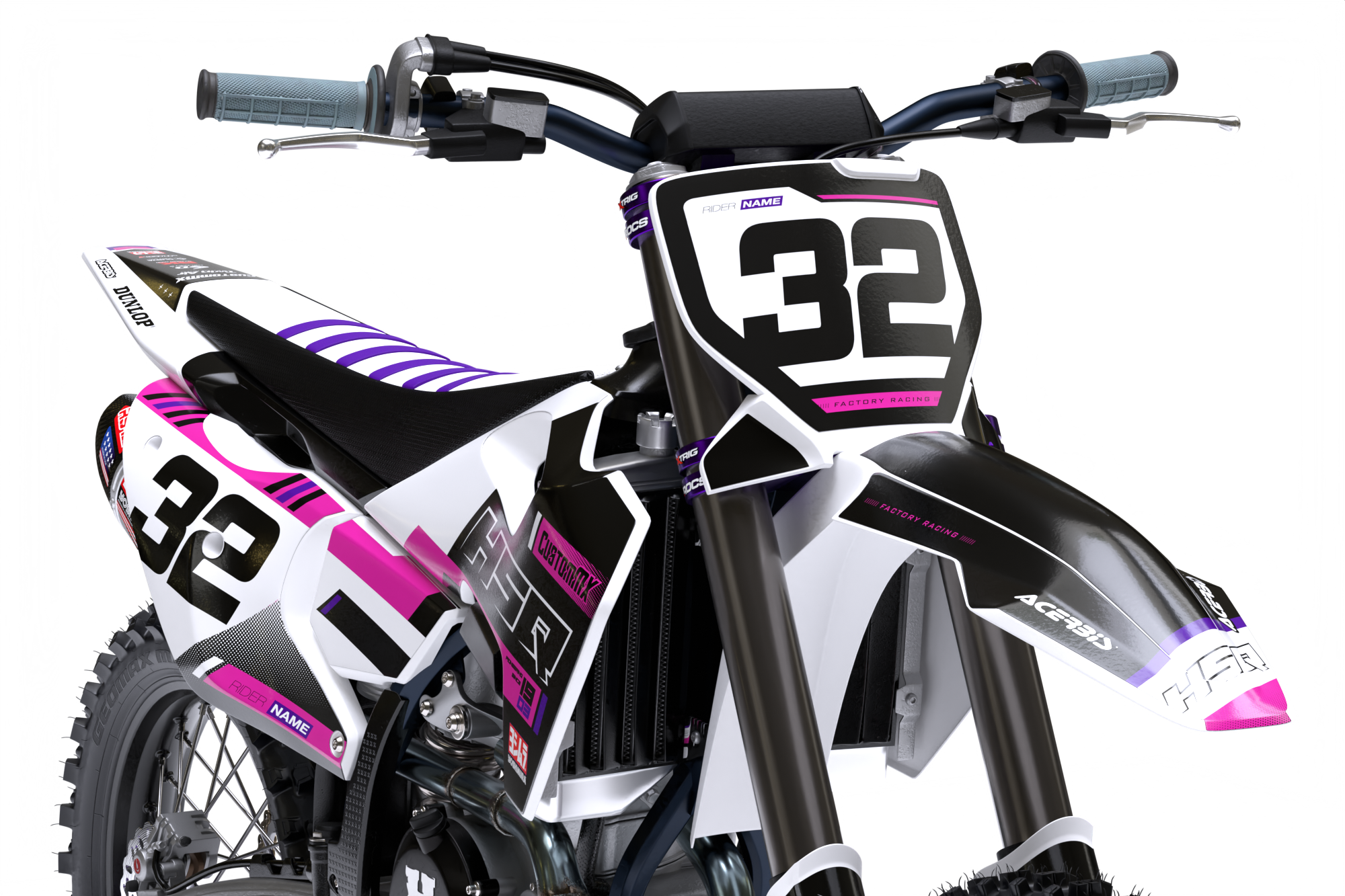 Grit (Pink) Series - Husqvarna TE / FC / FE / WR / CR / TC Full Graphics Kit - Image 3