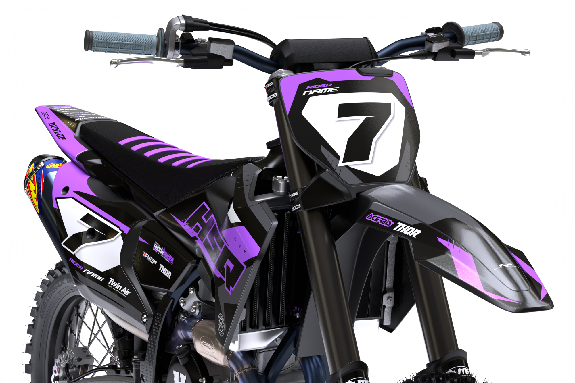 Manchester (Lilac) Series - Husqvarna TE / FC / FE / WR / CR / TC Full Graphics Kit - Image 3
