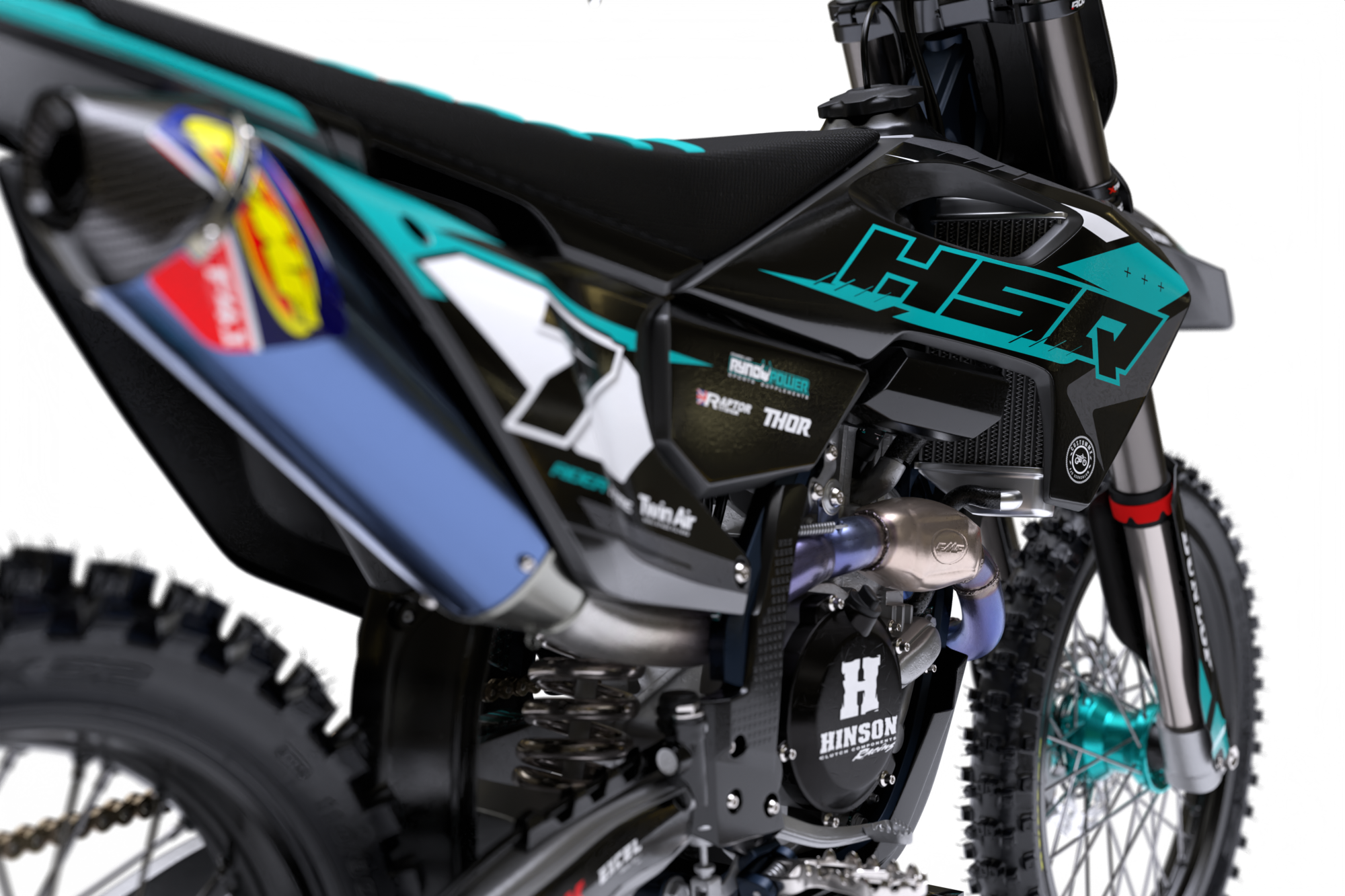 Manchester (Teal) Series - Husqvarna TE / FC / FE / WR / CR / TC Full Graphics Kit - Image 5
