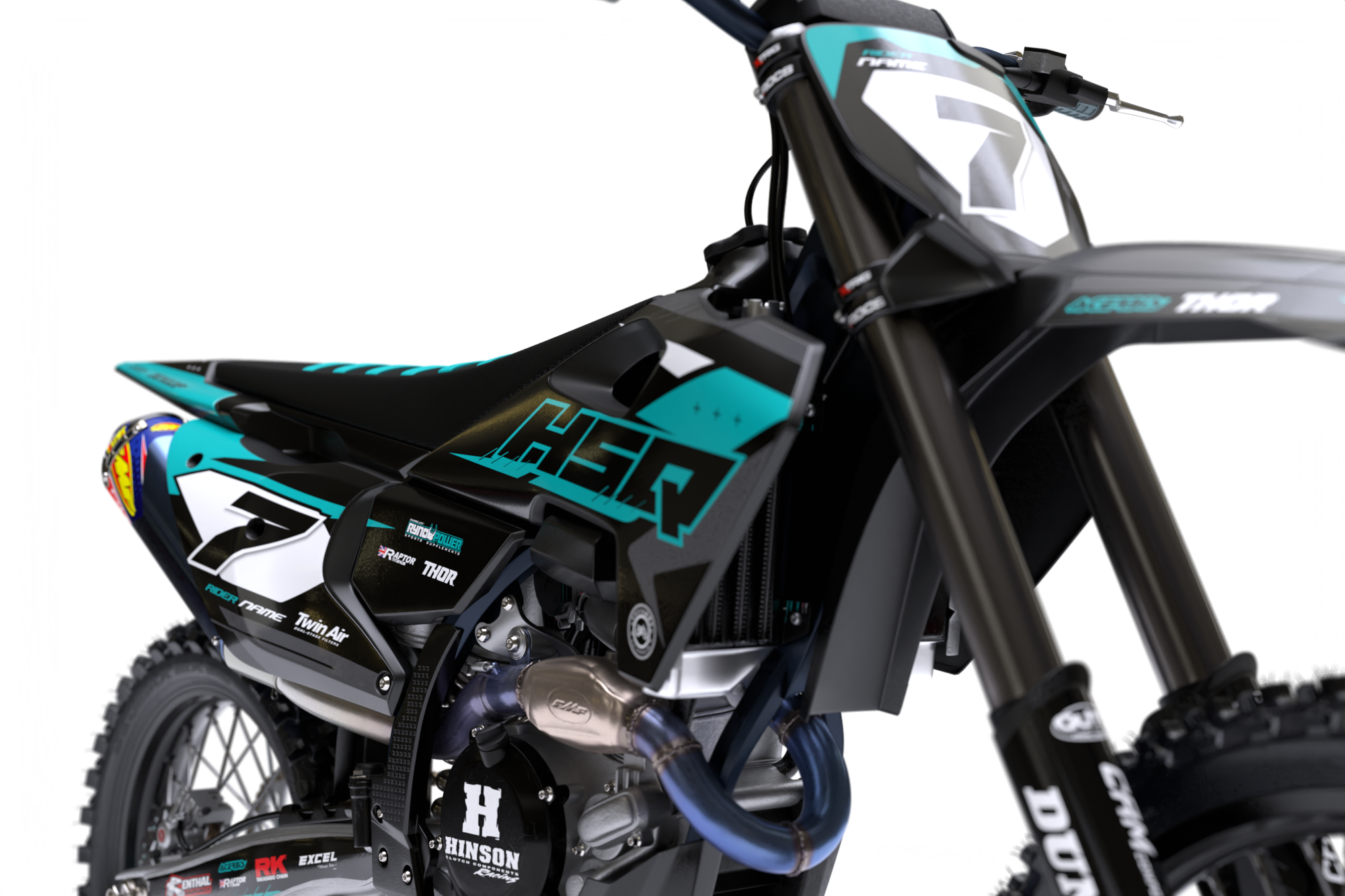 Manchester (Teal) Series - Husqvarna TE / FC / FE / WR / CR / TC Full Graphics Kit - Image 6