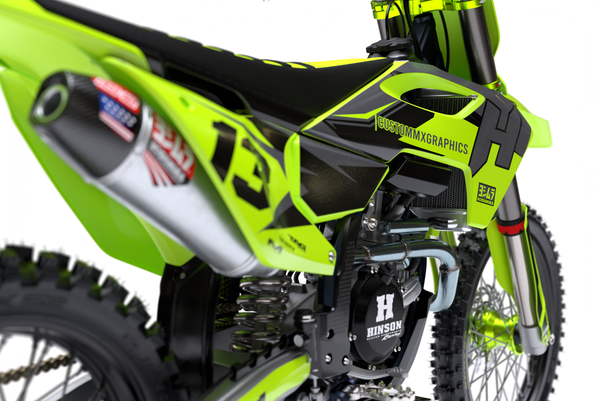 Sharp (Fluorescent Yellow) Series - Husqvarna TE / FC / FE / WR / CR / TC Full Graphics Kit - Image 5