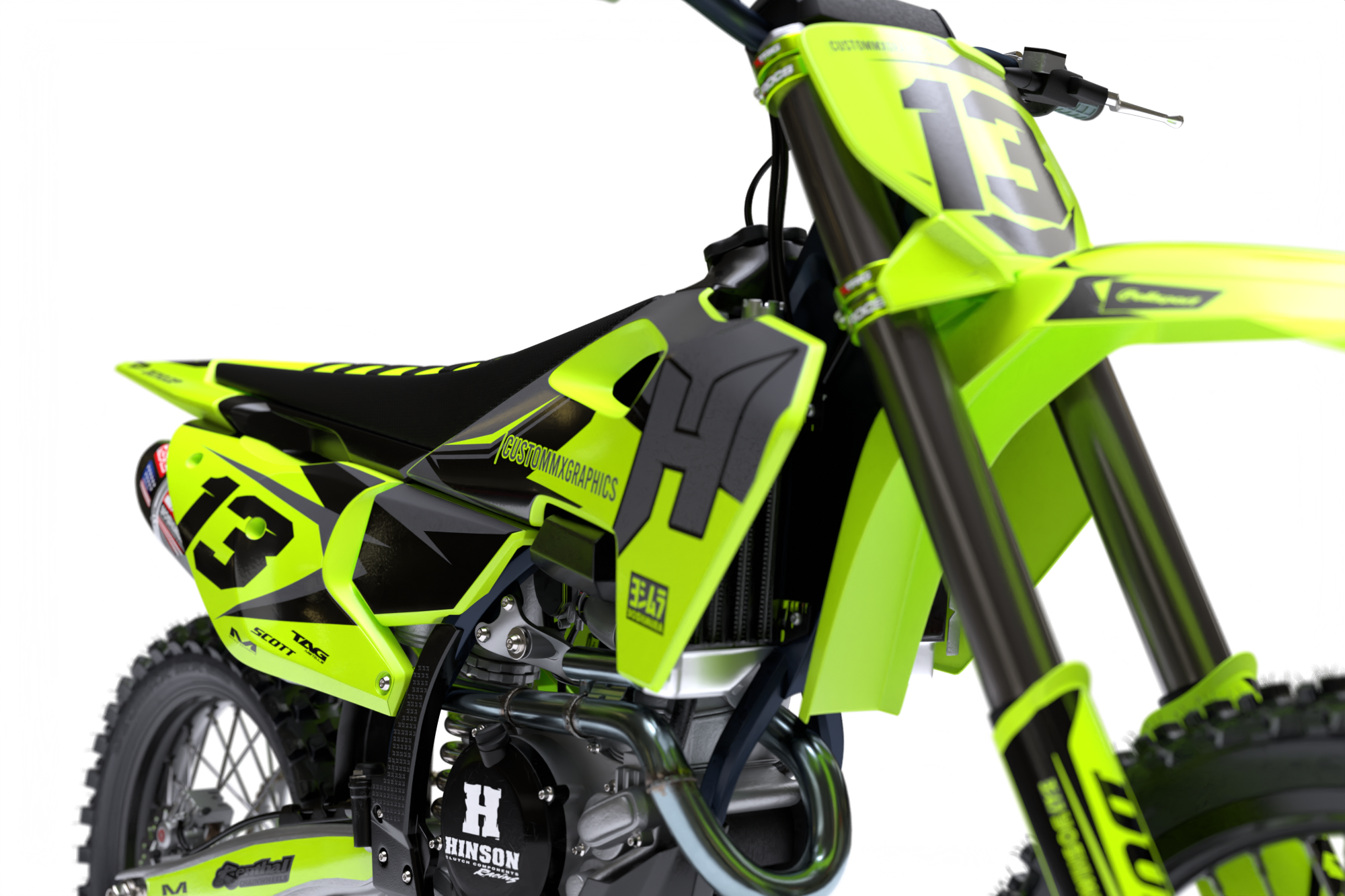 Sharp (Fluorescent Yellow) Series - Husqvarna TE / FC / FE / WR / CR / TC Full Graphics Kit - Image 6
