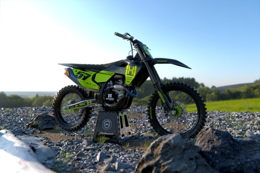 Alternative view of EnduroPro (Fluorescent Yellow) Series - Husqvarna TE / FC / FE / WR / CR / TC Full Graphics Kit