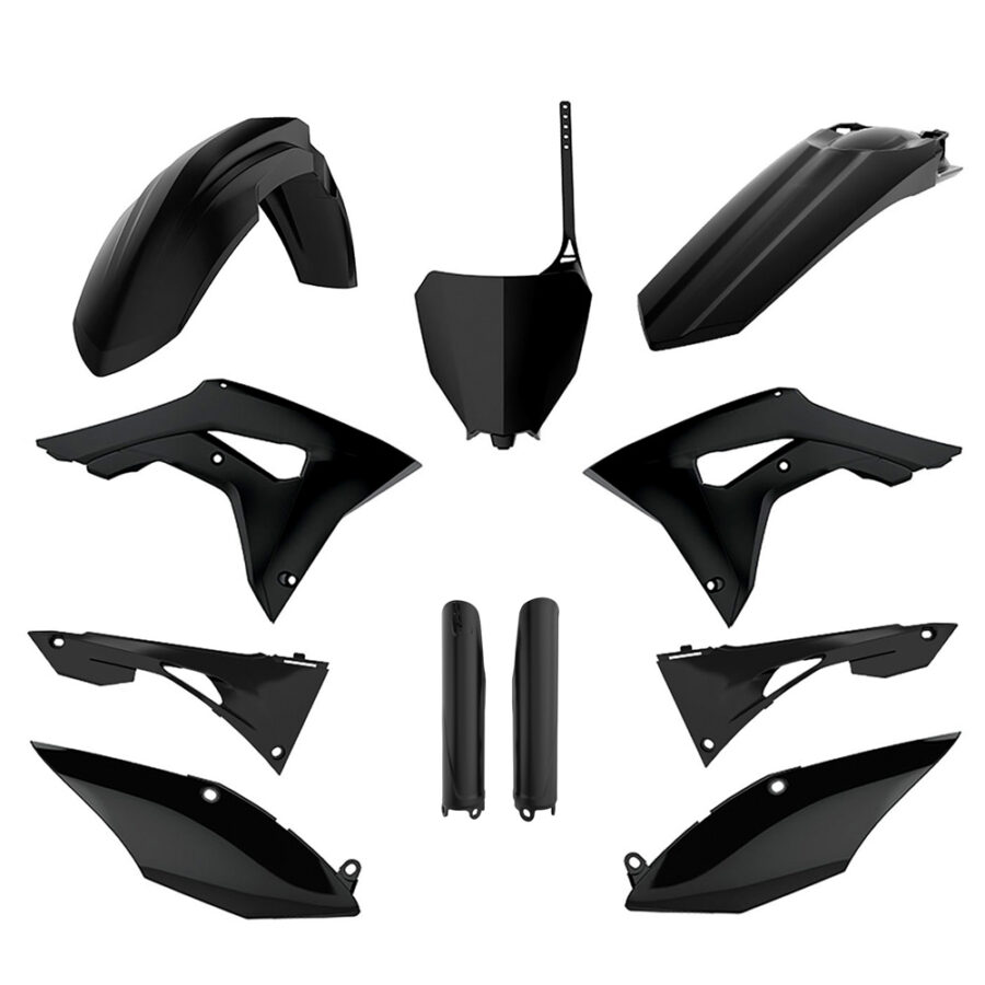BOX KIT INC FORK GUARDS HONDA CRF250R 18-21, CRF450R 17-20 BLACK