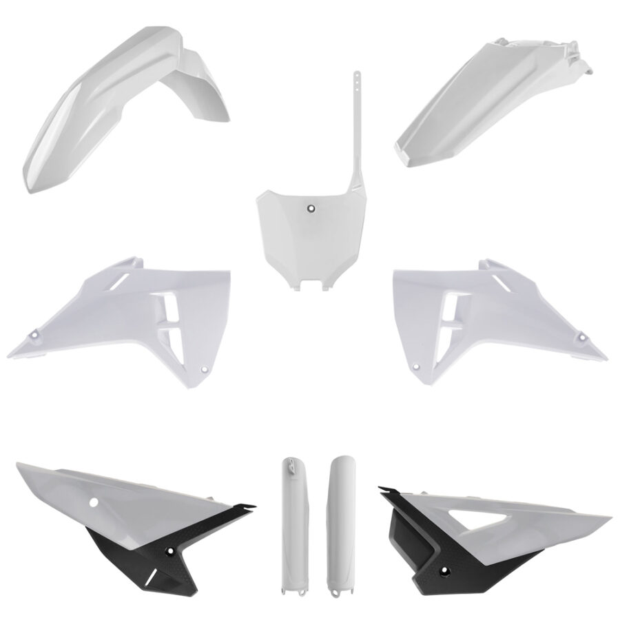 BOX KIT INC FORK GUARDS HONDA CRF250R 2025, CRF450R 2025 WHITE