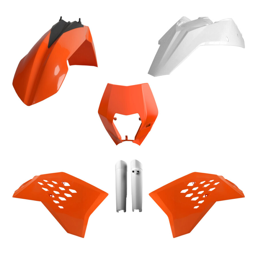 BOX KIT ENDURO INC FORK GUARDS & HEADLIGHT MASK KTM EXC 08-11 OEM