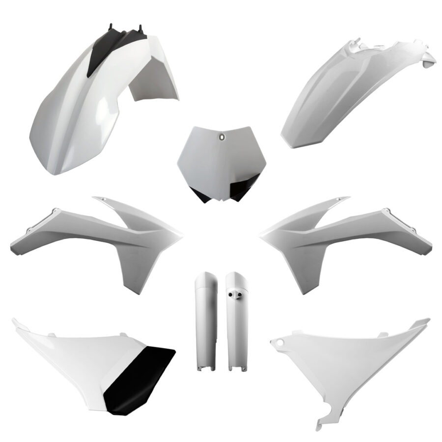 BOX KIT INC FORK GUARDS ENDURO STANDARD KTM EXC/EXC-F 12-13, SX 2011 WHITE
