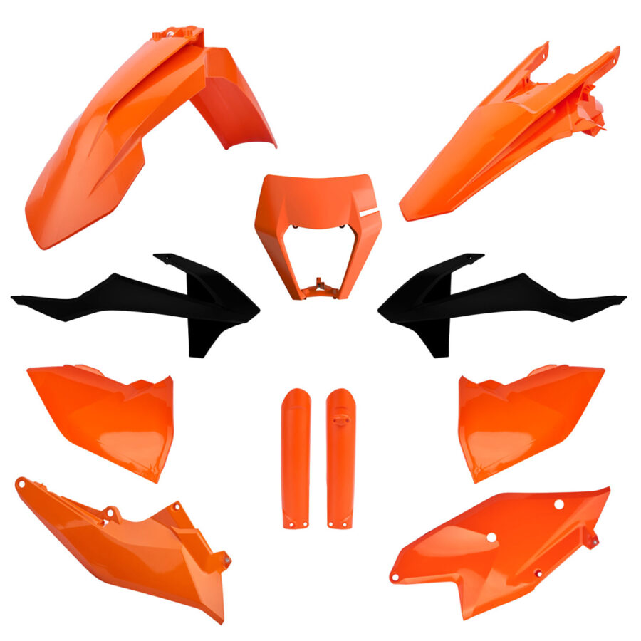 BOX KIT ENDURO INC FORK GUARDS & HEADLIGHT MASK KTM EXC/EXC-F 17-19 OEM17/19