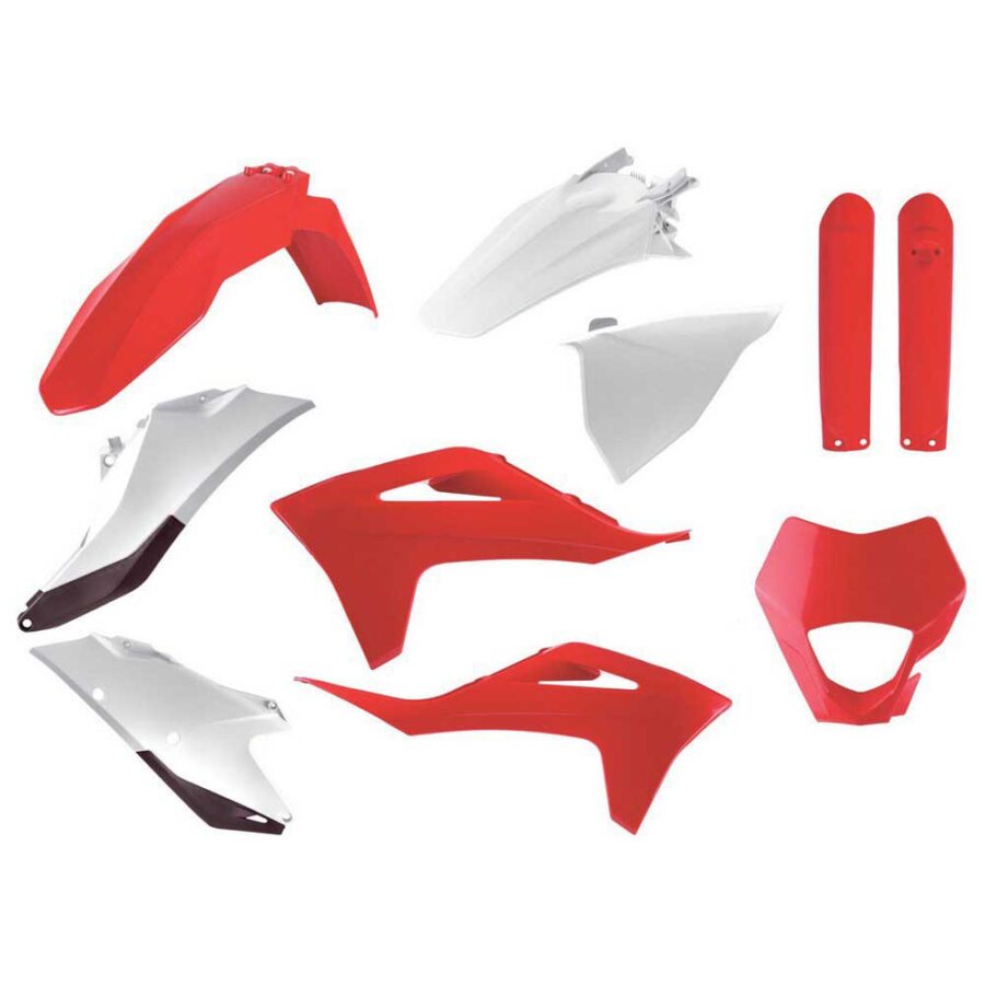 BOX KIT INC FORK GUARDS GAS GAS MC/EX125-250, MC-F/EX-F250-450 21-23 RED/WHITE
