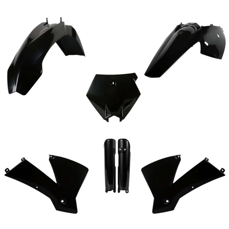 BOX KIT INC FORK GUARDS KTM SX 03-04, EXC/EXC-F 04 BLACK