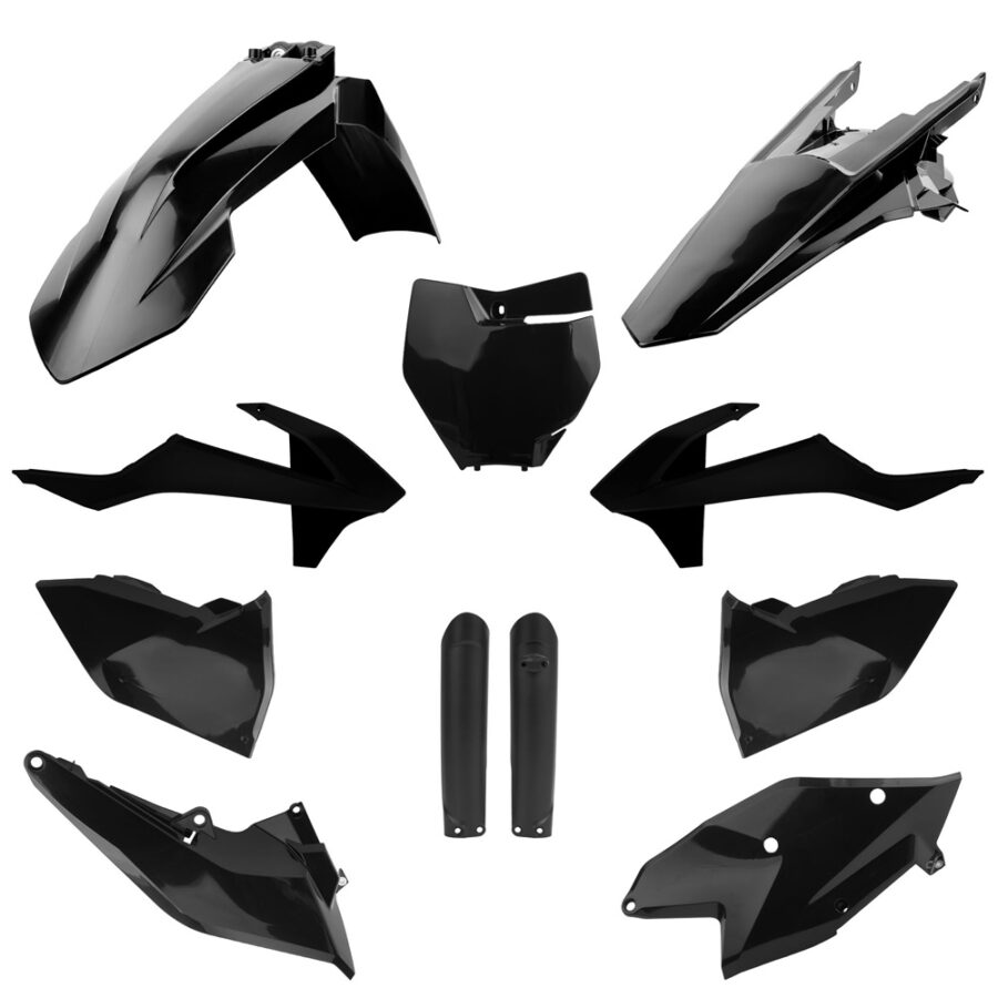 BOX KIT INC FORK GUARDS KTM SX/SX-F/XC/XC-F 16-18, SX250 17-18 BLACK