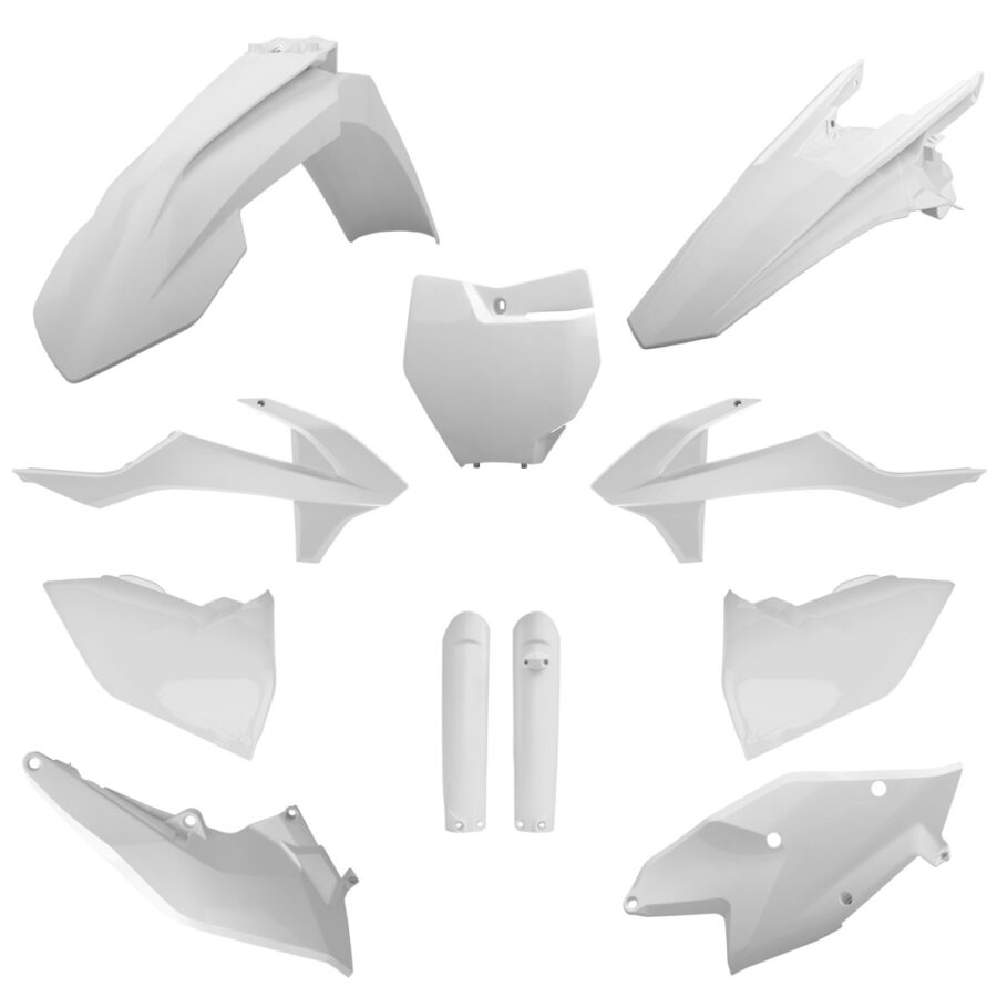 BOX KIT INC FORK GUARDS KTM SX/SX-F/XC/XC-F 16-18, SX250 17-18 WHITE