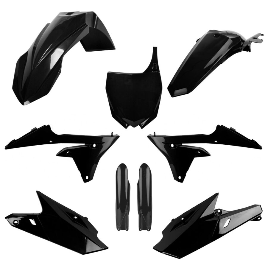 BOX KIT INC FORK GUARDS YAMAHA YZ250F 14-18, YZ450F 14-17 BLACK