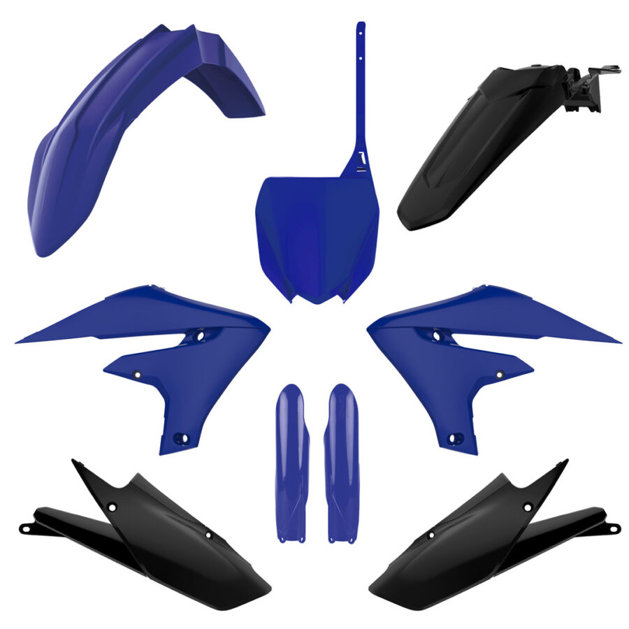 BOX KIT INC FORK GUARDS YAMAHA YZ250F 19-23, YZ450F 18-22, YZ250FX 20-24, YZ450FX 19-23, WRF>24 BLUE/BLACK