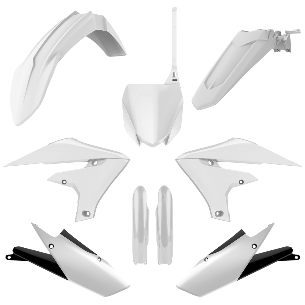 BOX KIT INC FORK GUARDS YAMAHA YZ250F 19-23, YZ450F 18-22, YZFX/WRF250 20-24, YZFX/WRF450 19-24 WHITE