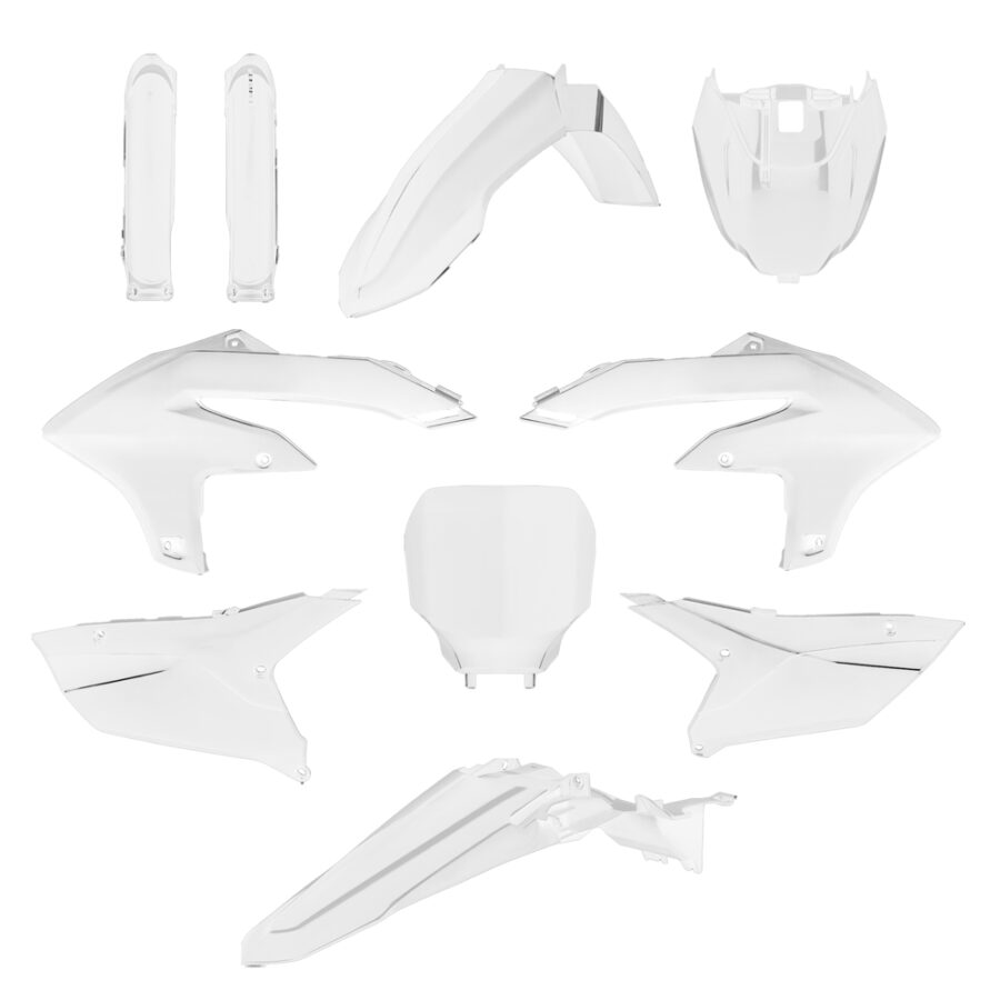 BOX KIT INC FORK GUARDS YAMAHA YZ250F 24-25, YZ450F 23-25, YZ250FX 2025, YZ450FX 24-25 WHITE