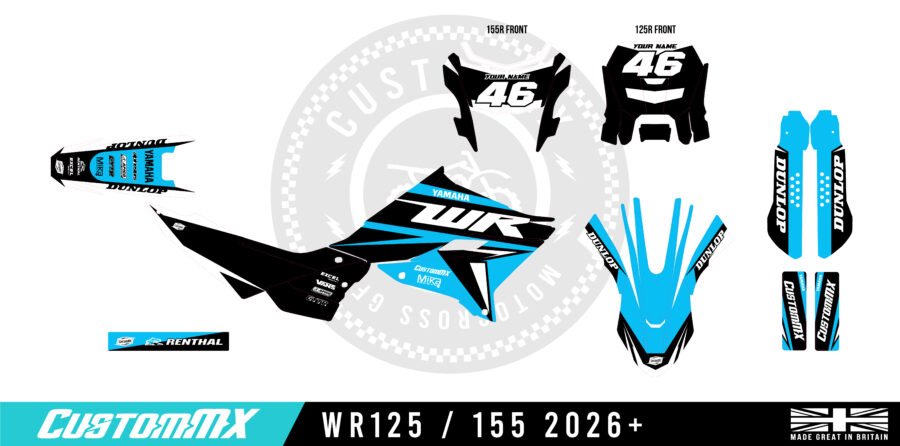 Enrage Cyan Series - 2026+ Yamaha WR125 / WR155 Graphics kit