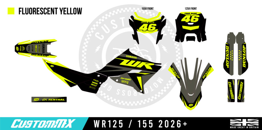 Enrage Fluoro/Grey Series - 2026+ Yamaha WR125 / WR155 Graphics kit