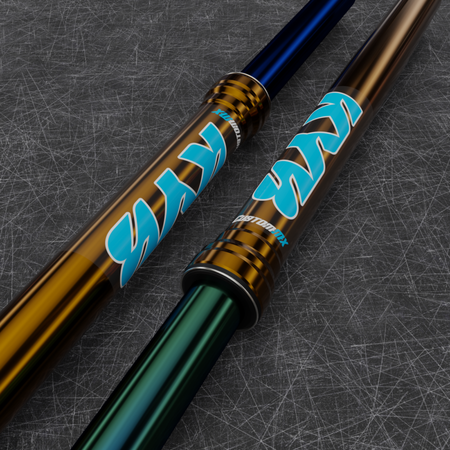 CLEAR: KYB Cyan Upper Fork Decals