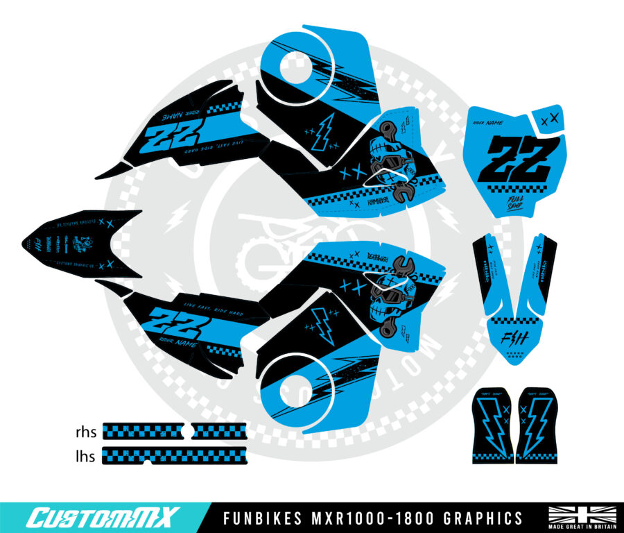 Casablanca (Blue) - Funbikes MXR 1000/1300/1500/1600 Graphics Kit