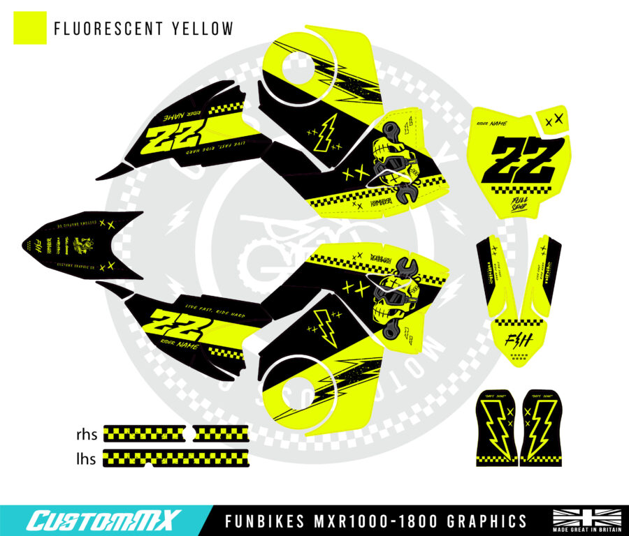 Casablanca (Fluoro) - Funbikes MXR 1000/1300/1500/1600 Graphics Kit