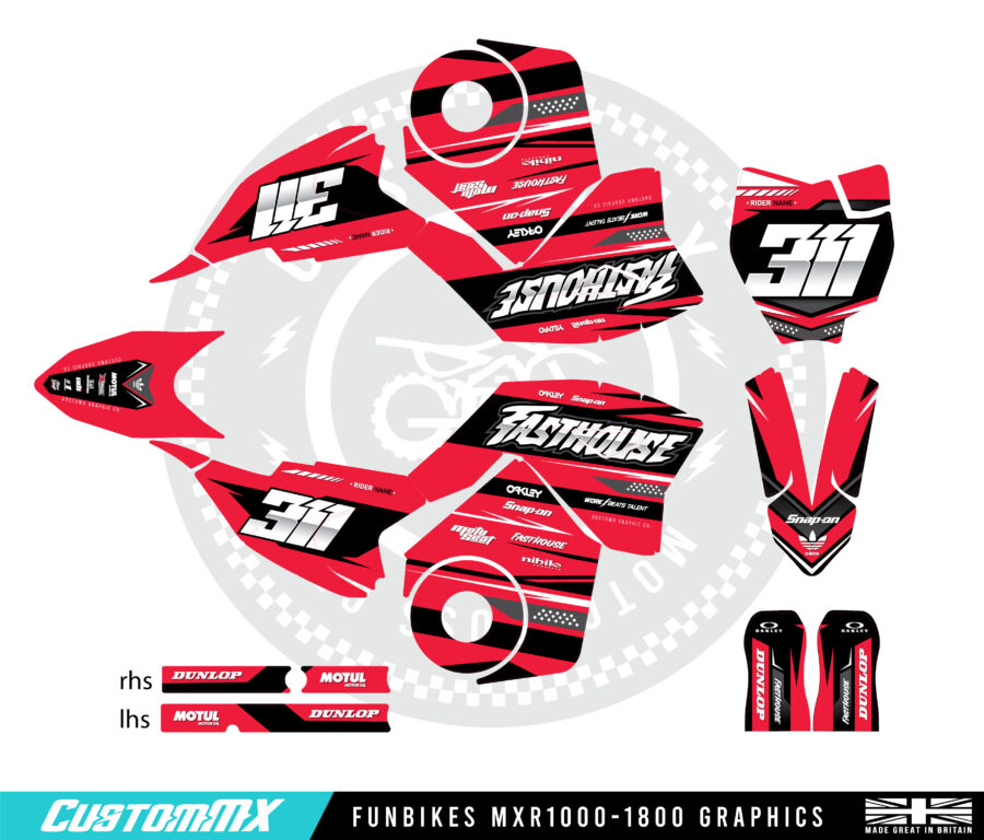 Havana (Red) - Funbikes MXR 1000/1300/1500/1600 Graphics Kit