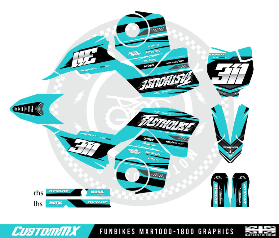 Havana (Teal) - Funbikes MXR 1000/1300/1500/1600 Graphics Kit