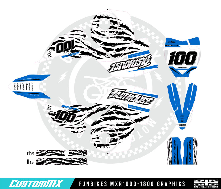 Sacramento (Blue) - Funbikes MXR 1000/1300/1500/1600 Graphics Kit