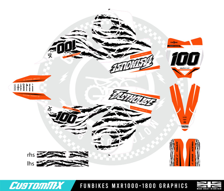 Sacramento (Orange) - Funbikes MXR 1000/1300/1500/1600 Graphics Kit